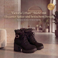 Victoria Urban™ Stiefel mit Eleganter Schnürung und britischem Design in Schwarz