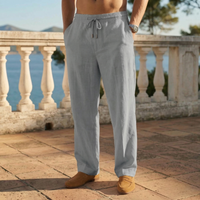 Herrenhose mit Kordelzug und Taschen in Grau