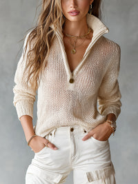 Sophie | Damen Pullover mit langen Ärmeln in Beige