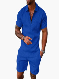 Set aus Polo und Shorts im lässigen Stil für Herren – Sommerliche entspannte Eleganz in Blau