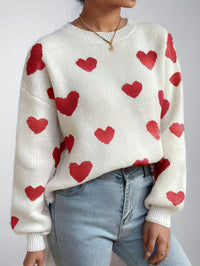 Herzgestrickter Pullover für Damen im lässigen Stil - Lumezia in Rot 1