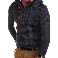 Kapuzenpullover aus gestrickter Wolle - GLENDEL in Dunkelgrau