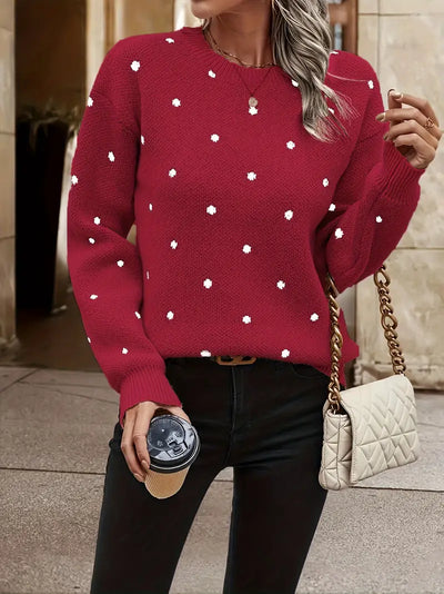 Soppie | Gepunkteter Pullover mit langen Ärmeln