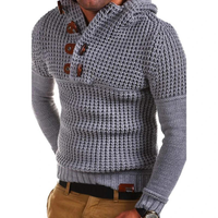 Kapuzenpullover aus gestrickter Wolle - GLENDEL in Grau