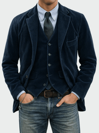 Steffen | 2-teiliges Set: Blazer und Weste in Blau