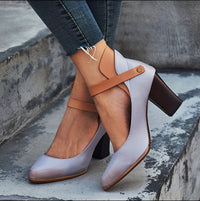 Irene | Damen Sandalen Breiter Absatz Stilvoll Komfort Modern Sommer in Grau