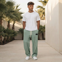 Thomas - Bequeme Locker-Sitzende Hose in Grün
