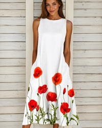 Denique - Vintage-inspiriertes Midikleid in Rot
