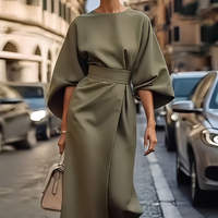 Lauriane - Stilvolles Damenkleid mit Laternenärmeln in Grün