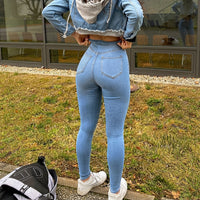 Leyza - Schicke eng geschnittene Jeans in Hellblau