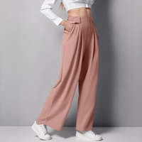 Montana - Bequeme Hose mit weitem Bein in Rosa