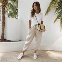 Elwyn - Atmungsaktive und Elastische Taillenhose in Beige