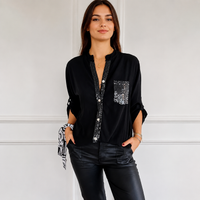 Chalise - Elegante Bluse mit Knöpfen in Schwarz