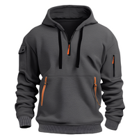 Burton - Moderner Hoodie mit halbem Reißverschluss in Dunkelgrau