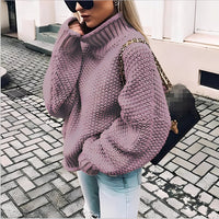 Brooke - Bequemer Rollkragenpullover in Lila