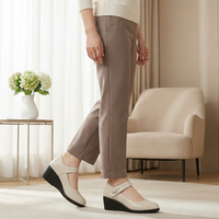 Lydia | Damen Wedge Mary Jane Schuhe in Beige