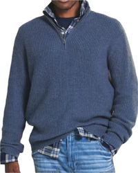 Diego | Sportiver Strickpullover mit Reißverschluss in Blau