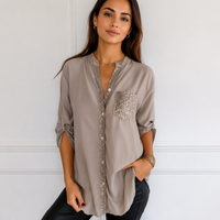 Chalise - Elegante Bluse mit Knöpfen in Khaki