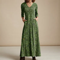 Adeline - Vintage-Kleid mit langen Ärmeln in Grün