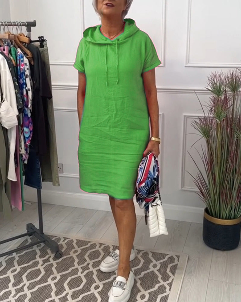 Fudus | Freizeitkleid Mit Kurzen Ärmeln Und Kapuze