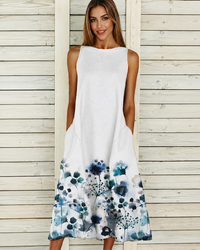 Denique - Vintage-inspiriertes Midikleid in Blau