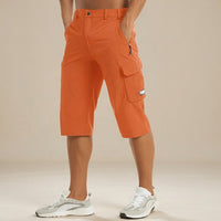 Cedrik - Dehnbare Cargo-Shorts in Orange