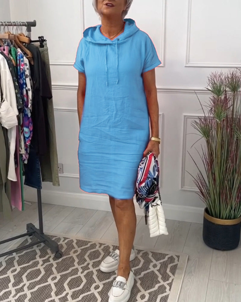 Fudus | Freizeitkleid Mit Kurzen Ärmeln Und Kapuze