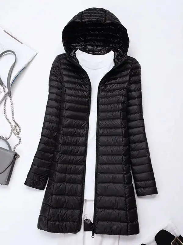 Damen Daunenjacke, faltbar und leicht mit Kapuze