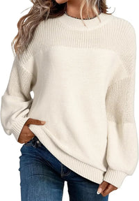 Neva - Damen-Strickpullover – Weicher Oversize-Pullover im Minimalistischen Stil in Weiß