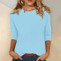 Katherina - Bequemes Rundhals-Shirt in Blau