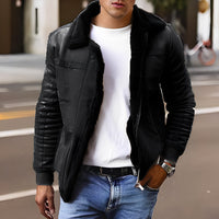 Josh - Dicke und warme Herrenjacke in Schwarz