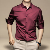 Esmaeel – Lässiges Poloshirt in Dunkelrot