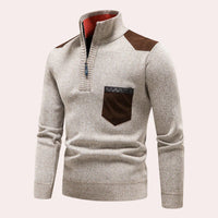 Vigo - Stylischer Pullover mit Reißverschluss für Männer in Beige