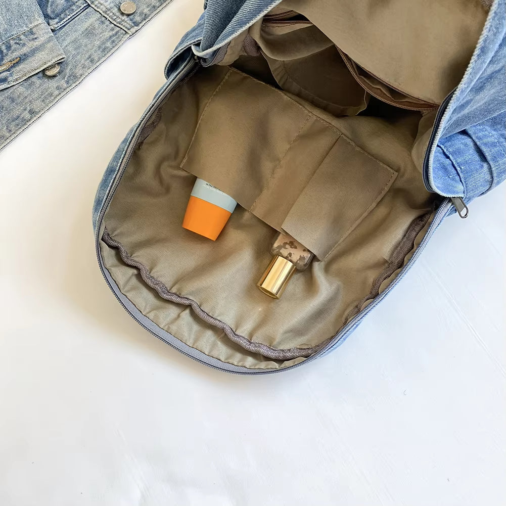 Fudus - Vintage Jeansstoff Rucksack mit Großer Kapazität