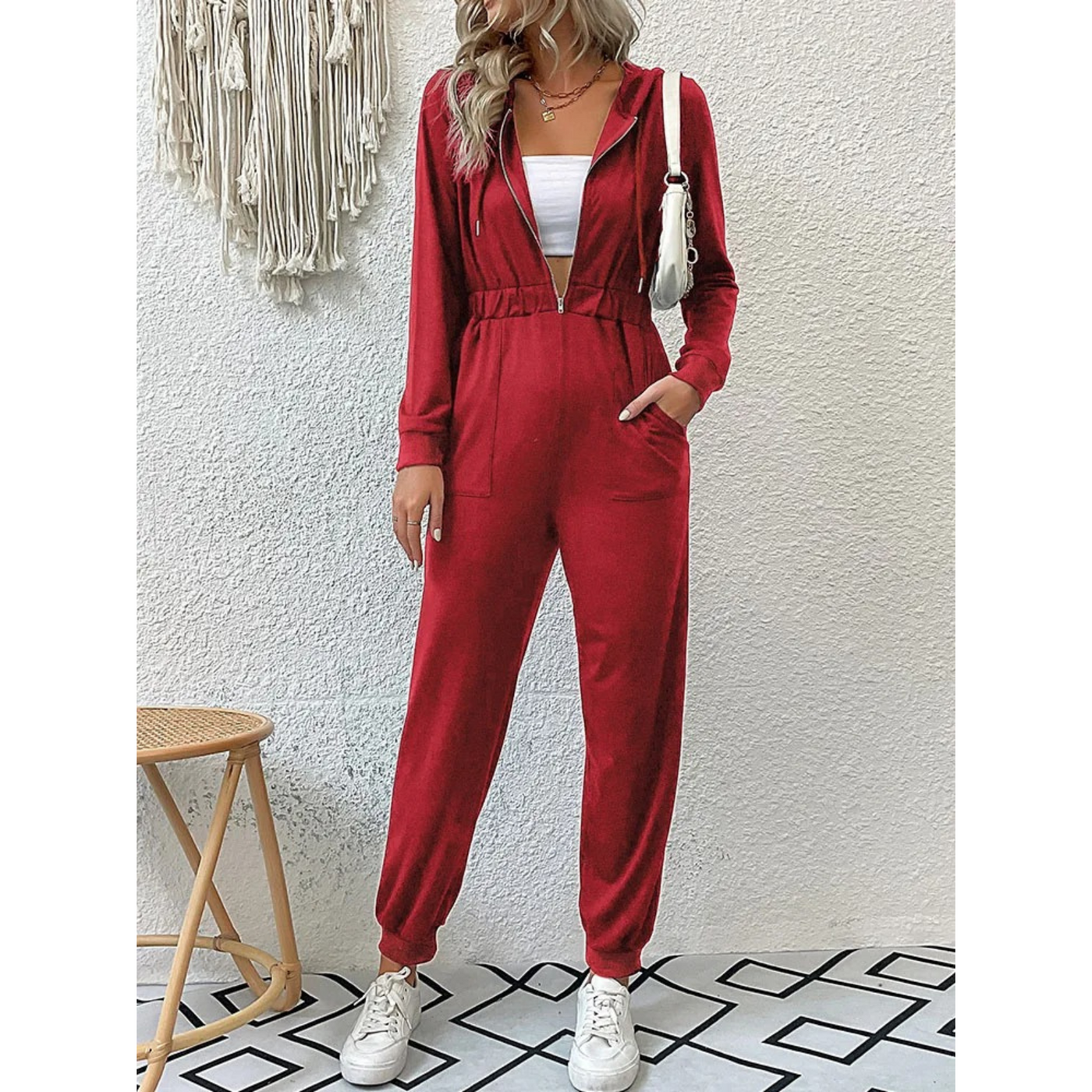 Retro Luxus Jogginganzug mit Reißverschluss für Damen | Ideal für den Sommer