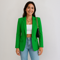 Charlotte | Damen Blazer Tailliert Revers Elegant Business Professionell in Grün