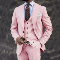 Elwyn - Bequemer dreiteiliger Anzug in Rosa