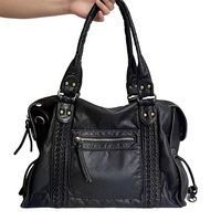 Hollie - Damenhandtasche mit Reißverschluss im entspannten Stil in Schwarz