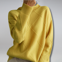 Camille - Eleganter Rollkragenpullover in Gelb