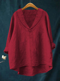 Annika | Oversized Leinen-Bluse in Rot