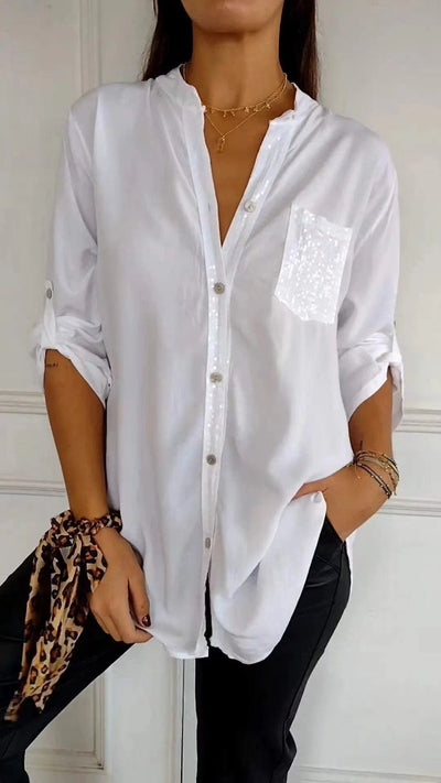 Bubnash® | Glitzerbluse mit Paillettentasche