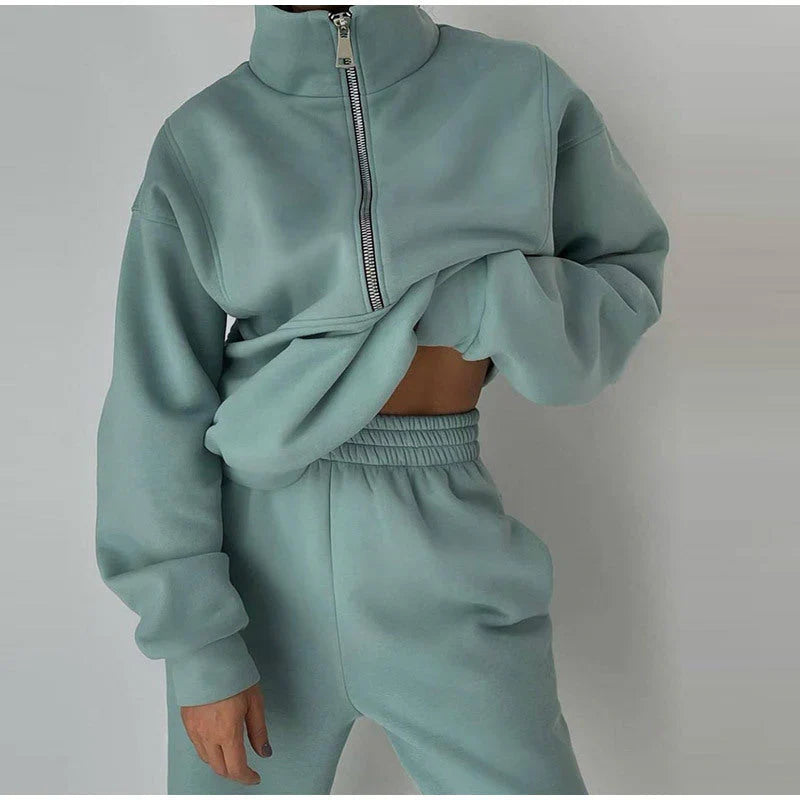 Peja - sweatshirt und hose für damen bekleidung mit reiß verschluss
