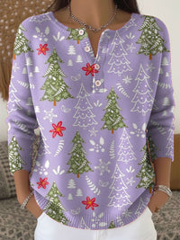 Nocchi – Weihnachts Pullover Mit Knöpfen in Violett