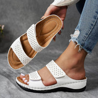 OrthoLuxe | Damen Orthopädische Slip-In Sandalen Atmungsaktiv Leicht in Weiß