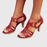Carla - Damen Elegante Absatzschuhe mit Blockabsatz und Komfortpolsterung in Scharlachrot