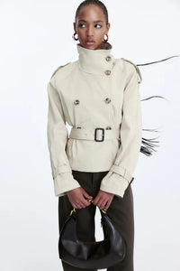 ELARA - Luxe Kurzer Trenchcoat in Beige