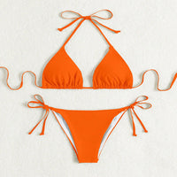 Donna – Bikinis mit Bindebändern in einfarbig in Orange-Rot