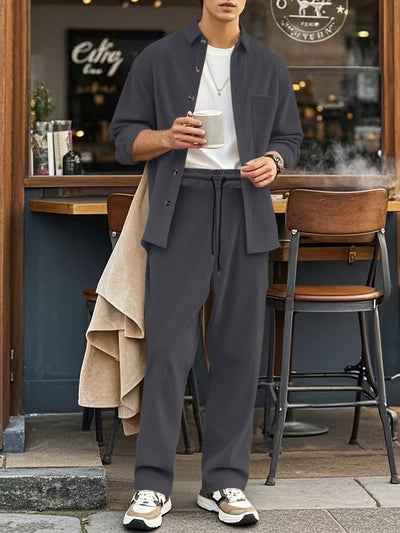 Lässiger Sportlicher Reißverschluss Trainingsanzug mit Jacke und Hose für Herren | Perfekt für Outdoor-Aktivitäten