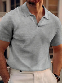 Casual Herrenpolo ohne Knopf in Grau