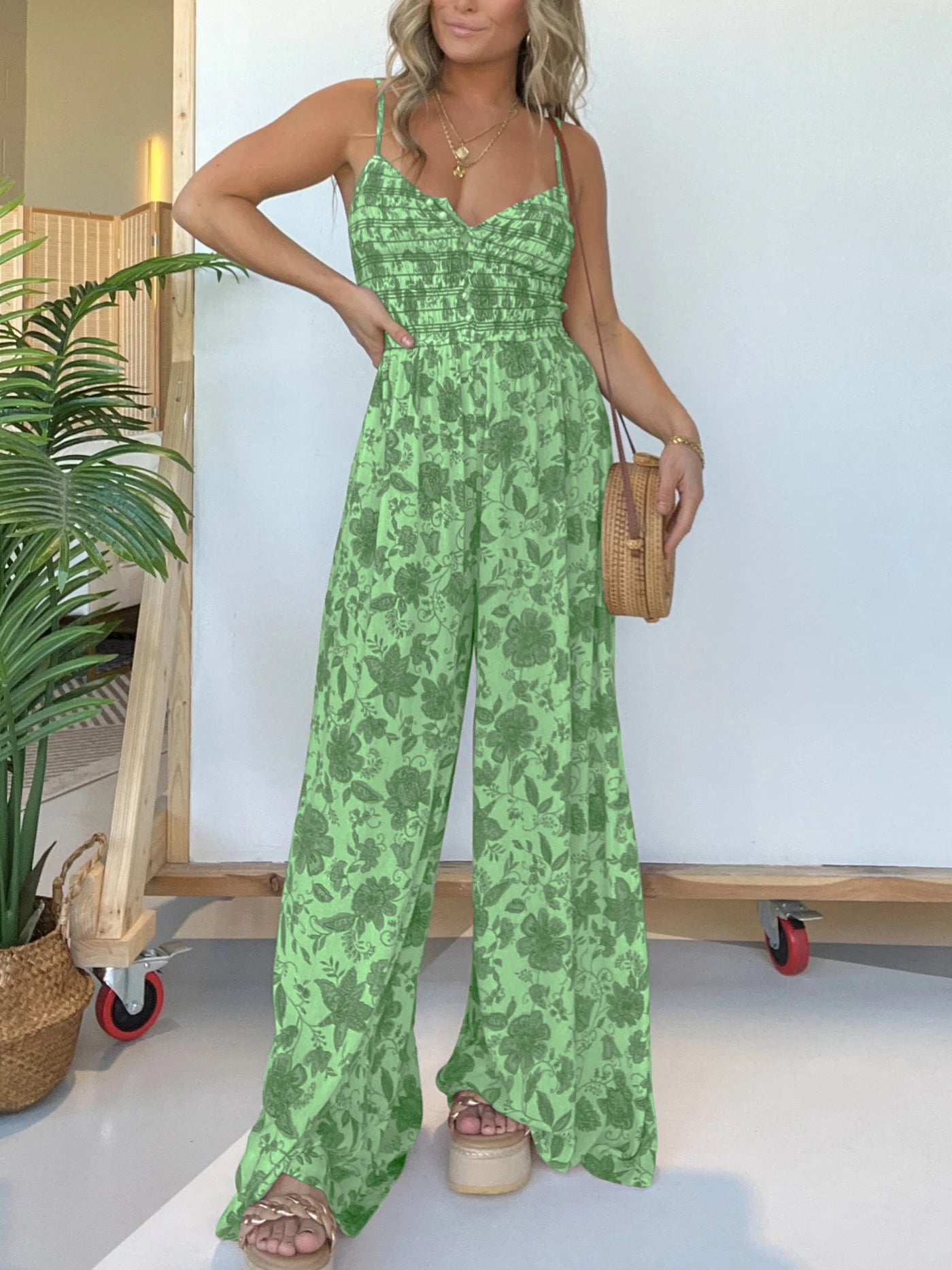 Lorinda | Eleganter Rüschen-Jumpsuit mit Blumenmuster